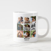 パーソナライズされた9カップル用フォトコラージュテンプレート ジャンボコーヒーマグカップ (右)
