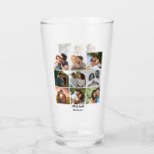 パーソナライズされた9カップル用フォトコラージュテンプレート タンブラーグラス (裏面)