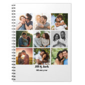 パーソナライズされた9カップル用フォトコラージュテンプレート ノートブック (正面)