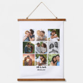 パーソナライズされた9カップル用フォトコラージュテンプレート 吊り下げ型タペストリー (正面)