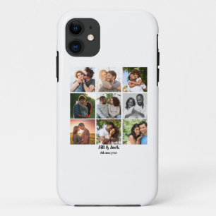 パーソナライズされた9カップル用フォトコラージュテンプレート iPhone 11 ケース