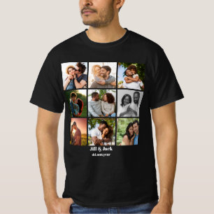パーソナライズされた9カップル用フォトコラージュテンプレート Tシャツ