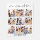 パーソナライズされた9モダン枚の写真 フリースブランケット (正面)