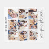 パーソナライズされた9モダン枚の写真 フリースブランケット (正面(横))