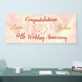 パーソナライズされた9結婚周年記念バナー 横断幕 (トレードショー)
