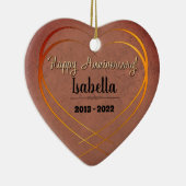 パーソナライズされた9結婚周年記念品 セラミックオーナメント (右)