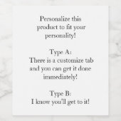 パーソナライズされた,おもしろいおもしろい, ワインラベル (シングルラベル)