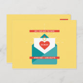 パーソナライズされた – かわいいイラストレーション日付を保存 ポストカード (正面/裏面)