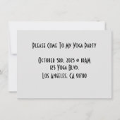 パーソナライズされた かわいいヨガの猫の箱の招待状 招待状 (裏面)