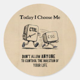 パーソナライズされた「やる気を起こさせる今日は私が選ぶ」 ラウンドシール