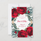 [パーソナライズされた]エレガントバラ結婚式招待状 招待状 (正面)