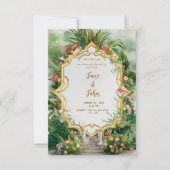 [パーソナライズされた]エレガントモダン庭園の結婚式 招待状 (正面)