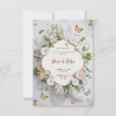 [パーソナライズされた]エレガントモダン庭園の結婚式 招待状 (正面)