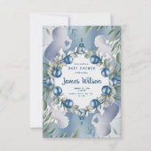 [パーソナライズされた]エレガント男の赤ちゃんシャワー招待状 招待状 (正面)