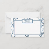 パーソナライズされた,エレガント藍色サンゴ模様 ノートカード (正面)