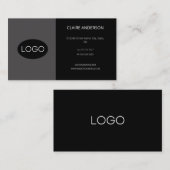 パーソナライズされた、カスタム黒のロゴ 名刺 (正面/裏面)