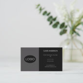 パーソナライズされた、カスタム黒のロゴ 名刺 (スタンド正面)