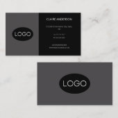 パーソナライズされた、カスタム黒のロゴ 名刺 (正面/裏面)