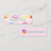 パーソナライズされた「カップケーキ」インスタグラム スキニー名刺 (正面/裏面)