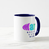 パーソナライズされた「カラフルメイ最高の」母と友 マグカップ (正面右)