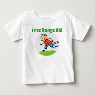 パーソナライズされた「カラフル自由な範囲の子」 ベビーTシャツ