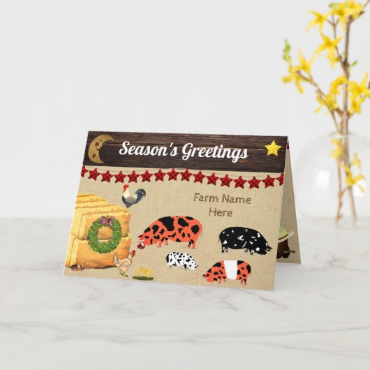 パーソナライズされた – カントリークリスマスクネクネピグファーム カード