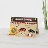 パーソナライズされた – カントリークリスマスクネクネピグファーム カード (正面)