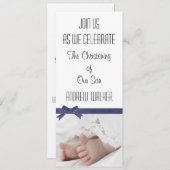 パーソナライズされた《キリスト教》洗礼式や命名式招待状男の赤ちゃん 招待状 (正面/裏面)