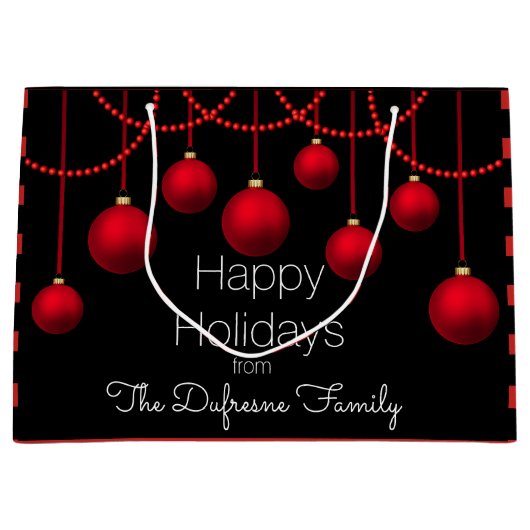 パーソナライズされた&クエレガントリスマス ラージペーパーバッグ (正面)