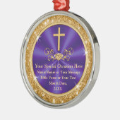 パーソナライズされた、クリスチャンオーナメントの大事な行事 メタルオーナメント (左)