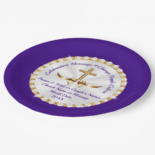 パーソナライズされた，クリスチャン紙プレート，任意の大事な行事 ペーパープレート (アングル)