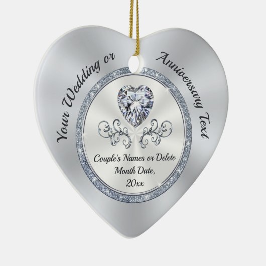 パーソナライズされた,クリスマスオーナメント結婚式の引き出物 セラミックオーナメント (右)