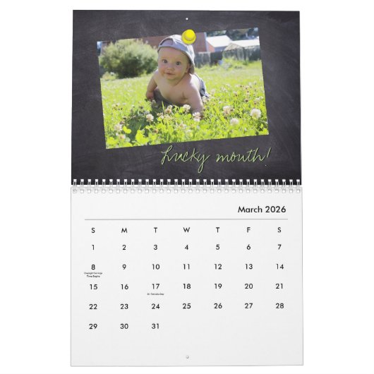 パーソナライズされた、クリスマス、フォトコラージュ カレンダー (3月 2026)