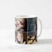 パーソナライズされた、クリスマス、Collage 6写真、チョーク コーヒーマグカップ (正面右)