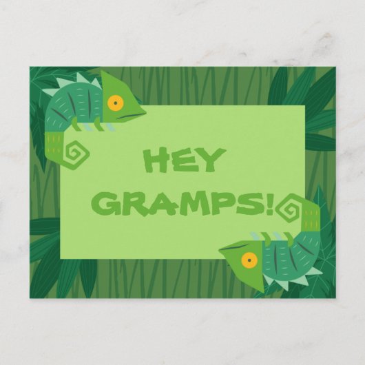 パーソナライズされた – グリーンカメレオンつながり ポストカード (正面)