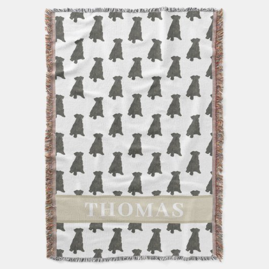 パーソナライズされた シュナウザー(ブラック) スローブランケット (正面縦)