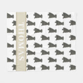 パーソナライズされた シュナウザー(ブラック) フリースブランケット (正面(横))