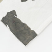 パーソナライズされた シュナウザー（ブラック） フリースブランケット (角)