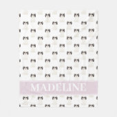 パーソナライズされた シー・ズー(ブラック&ホワイト) タン&ホワイト フリースブランケット (正面)