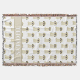 パーソナライズされた シー・ズー（ブロンド タン ゴールデン） タン スローブランケット