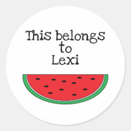 パーソナライズされた「スイカ」ステッカー ラウンドシール