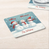 パーソナライズされた スクエアペーパーコースター (アングル)