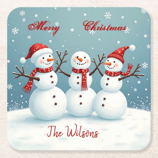 パーソナライズされた スクエアペーパーコースター (正面)