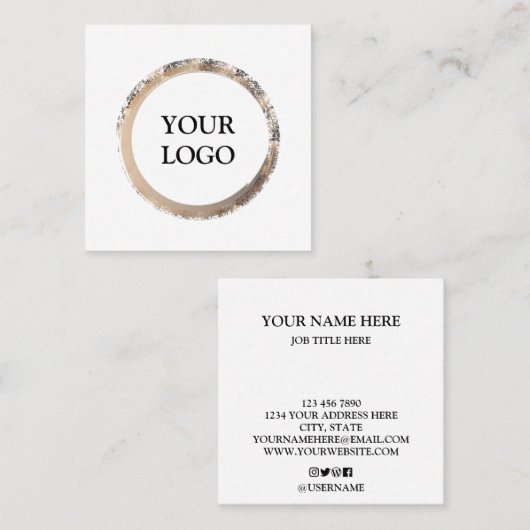 パーソナライズされた スクエア名刺 (正面/裏面)