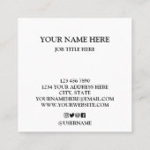 パーソナライズされた  スクエア名刺 (裏面)