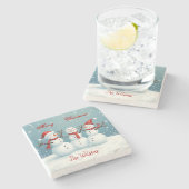 パーソナライズされた ストーンコースター (横)