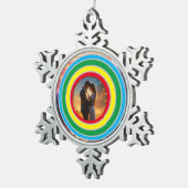 パーソナライズされた スノーフレークピューターオーナメント (右)