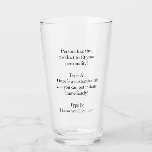 パーソナライズされた タンブラーグラス (正面)