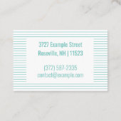 パーソナライズされた「ターコイズストリップ」（英国/ユーロ） 名刺 (裏面)