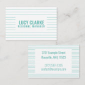 パーソナライズされた「ターコイズストリップ」（英国/ユーロ） 名刺 (正面/裏面)